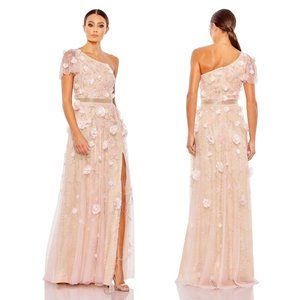 Mac Duggal | FLORAL EMBELLISHED ONE SHOULDER A LINE GOWN #9165